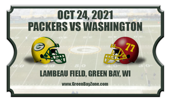 Green Bay Packers vs Washington Football Team Football Tickets | 10/24/21