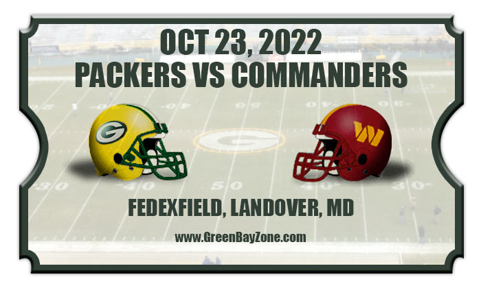 Green Bay Packers vs Washington Commanders Football Tickets | 10/23/22